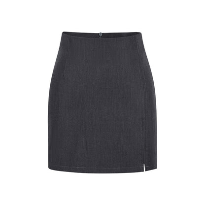 High-waisted Front-slit Versatile Form-fitting Stretchy Pencil Skirt