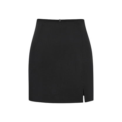 High-waisted Front-slit Versatile Form-fitting Stretchy Pencil Skirt