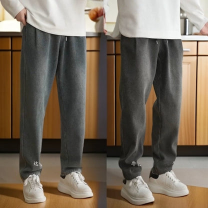 Mens Loose Versatile Retro-Style Spring Jeans