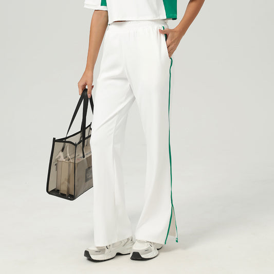 Loose-fit Athletic Wide-leg Pants With Pockets And A Straight Leg
