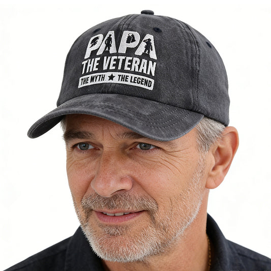 Papa Hats For Dad Birthday Gifts, Adjustable Embroidered Wash Cotton Baseball Cap