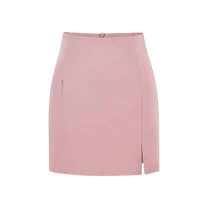 High-waisted Front-slit Versatile Form-fitting Stretchy Pencil Skirt
